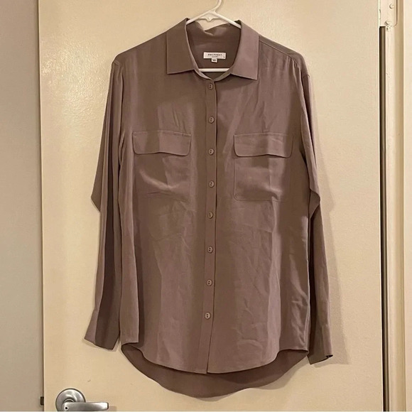 EQUIPMENT NWOT Slim Signature Silk Shirt in Rosewood - Picture 4 of 10